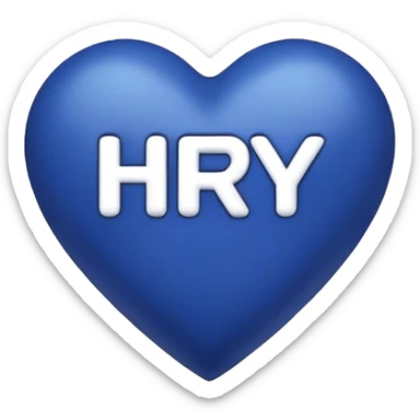 Dark blue heart with the words Hi Ry in the middle  sticker