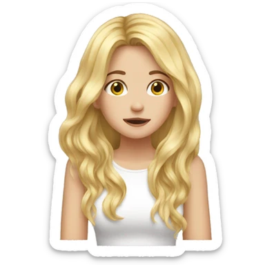 overwhelmed girl long blonde hair sticker