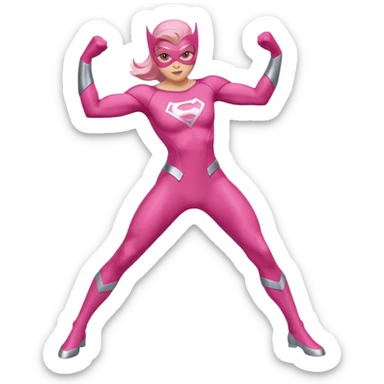 pink superhero costume sticker