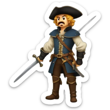 angry musketeer sticker