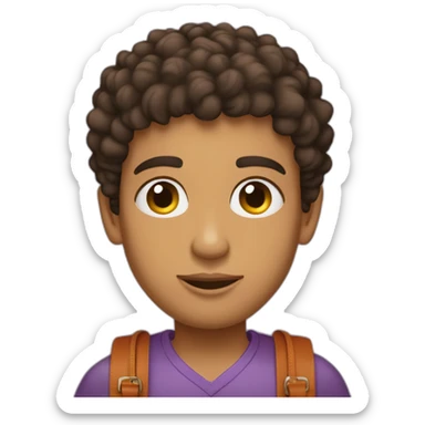 Skinny latino with short curly hairs and an Hermes Birking bag sticker