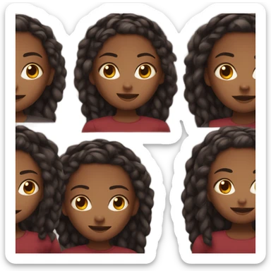 black girl with her hair out in braids and a dark red top on sticker
