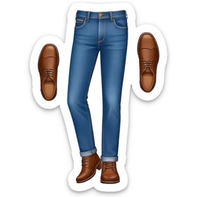 jeans and brown shoes sticker