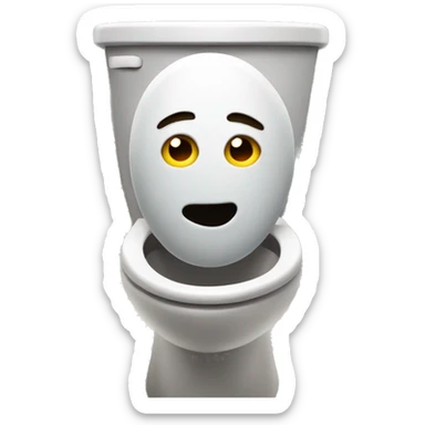 Man head poking out of toilet looking at the camera sticker