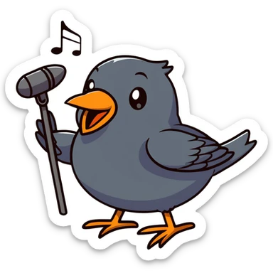 blackbird singing sticker