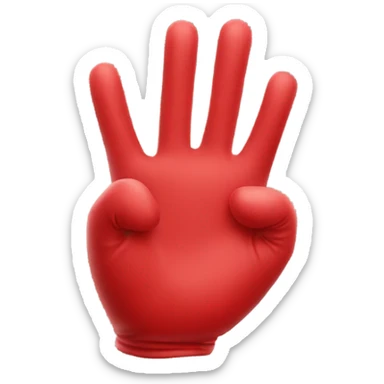 heart gesture ith hand wearing a red glove sticker