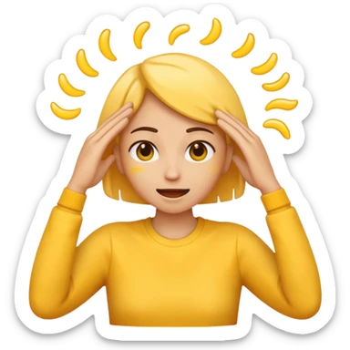 Shut up emoji Emoji hand on head shaking  sticker