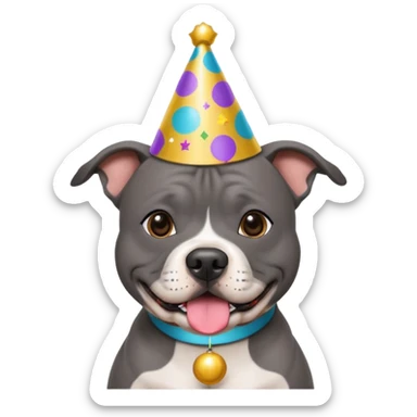 GREY STAFFORDSHIRE BULL TERRIER NEW YEARS sticker