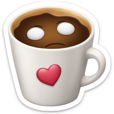 A cup of coffee with kisses on the side sticker