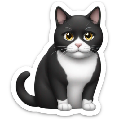 Female-black-and-white-fat-cat sticker