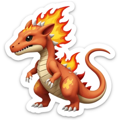 Marowak-Cubone-Salandit-Charmeleon-fusion (full body) sticker
