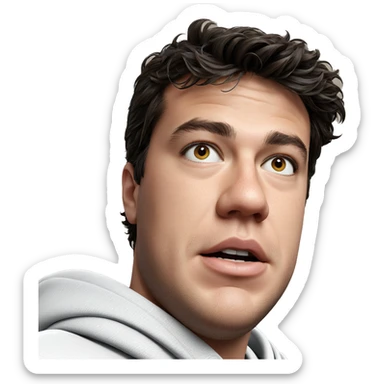 portrait of a young male sticker