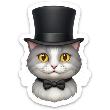 A cat with a top hat sticker
