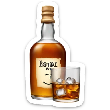 Whisky with ice sticker