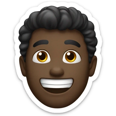 chico negro con pelo negro ruloso sonriendo sticker