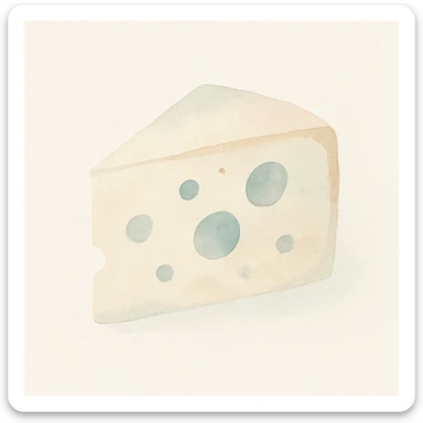 cheese block in watercolor art style sticker