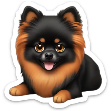 black-orange pomeranian sticker