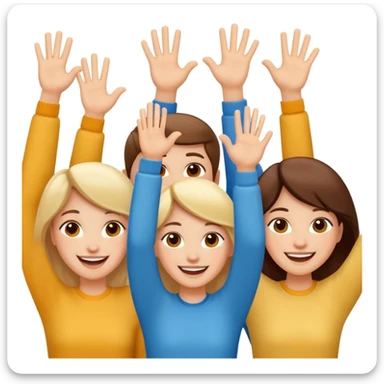 Feliz manos arriba sticker