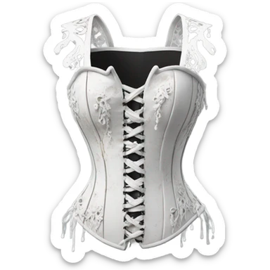 Detailed corset top with white paint dripping  sticker