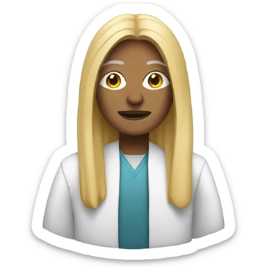 psychologist with robe and long blonde hair sticker