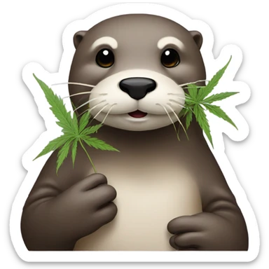 Otter with weed sticker