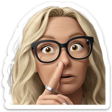 blonde girl adjusting glasses portrait sticker