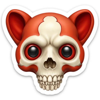 Sanguine-red black-eye-sockets canine-skull sticker