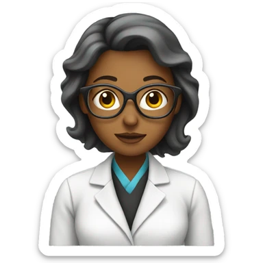 a woman doing research sticker