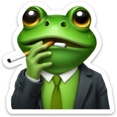 Frog smoking a cigarette  sticker