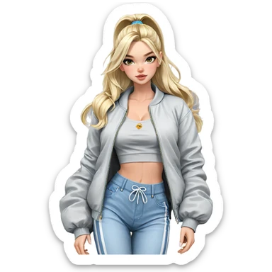 blonde girl in city outfit sticker