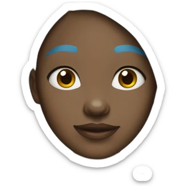 Black Girl with wrinkles and blue hair sticker