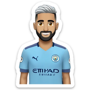 Riyad Mahrez with City  sticker