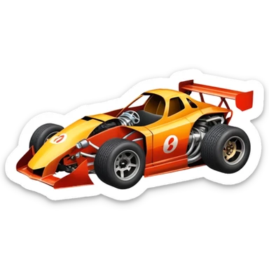 Racecar that is broken  sticker