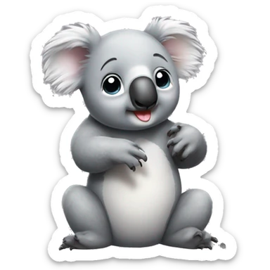 Cute koala sending a kiss sticker