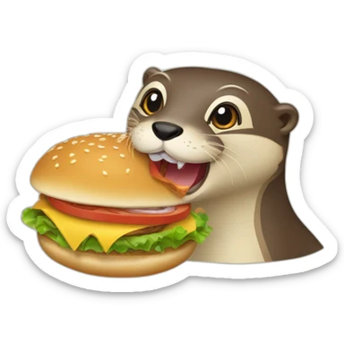 loutre qui mange un hamburger sticker