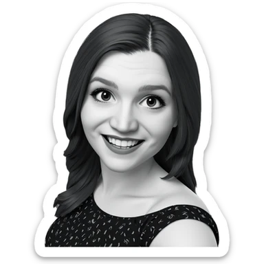 smiling girl in monochrome dress sticker