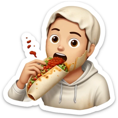 Eating a chipotle burrito sticker