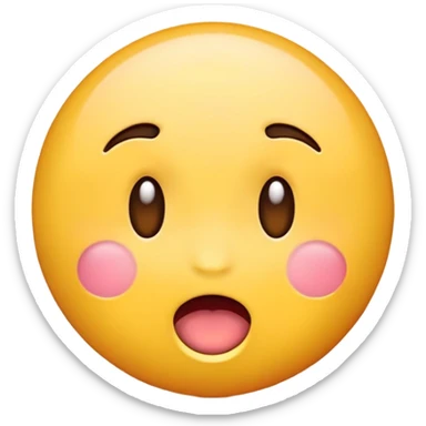 yellow emoji face moaning with blush sticker