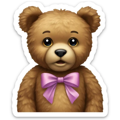 teddy bear with bow sticker