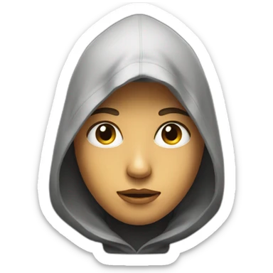 A head of a youth with a hood, only the head not the bust sticker