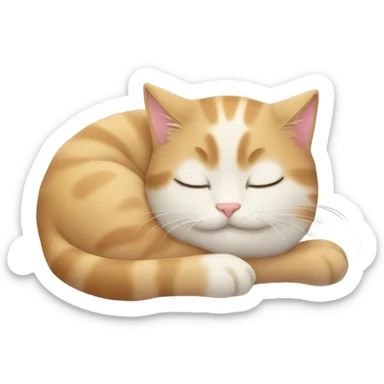 Cat sleeping in the snow sticker