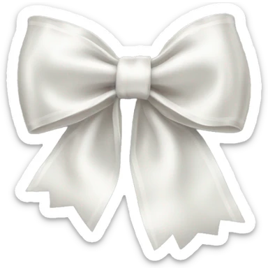 white satin bow sticker