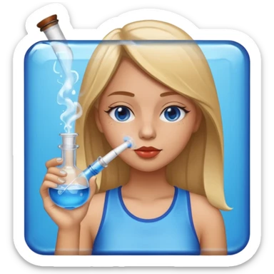 girl smoking bong sticker
