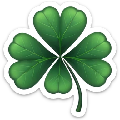 black 5 leaf clover sticker