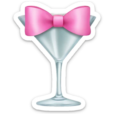 martini glass with pink bow sticker