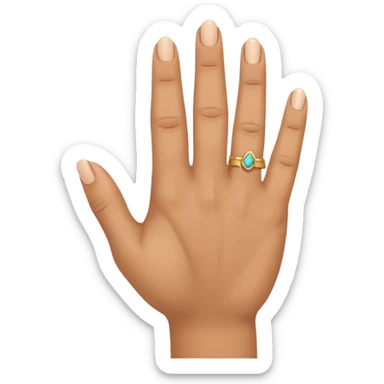 Emoji of ring finger bent forward and all other fingers standing straight from the wrist sticker