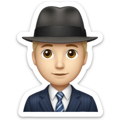 Hazme un emoji de una persona que esté vestida como un gánster  sticker