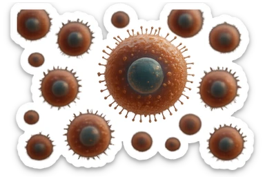 CELLULE DI ORMONI UMANI, IPERREALISTICI 4K, FLUTTUANO IN ARIA sticker