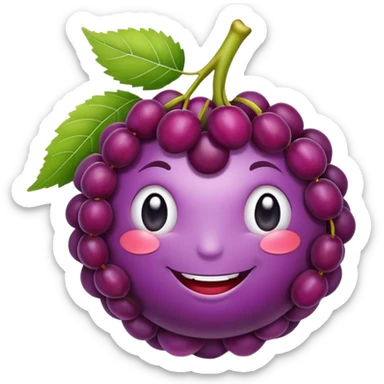 a smiling mulberry fruit sticker