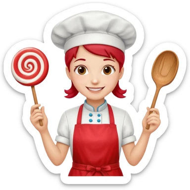 Mixer + peppermint apron, Candy Chef. sticker